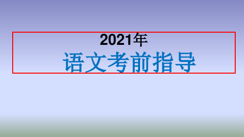 高考语文考前指导