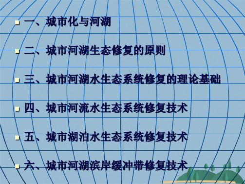 第五章  城市河湖水系统修复理论及技术(共64张PPT)