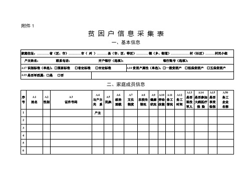 最新贫困户信息采集表2017