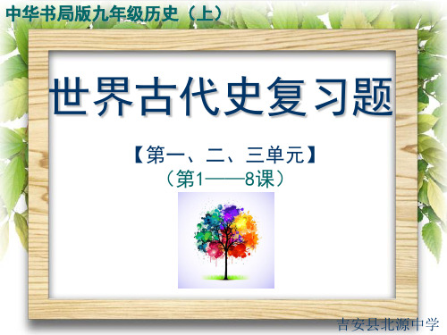 九年级历史上册世界古代史复习题