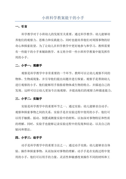 小班科学教案能干的小手