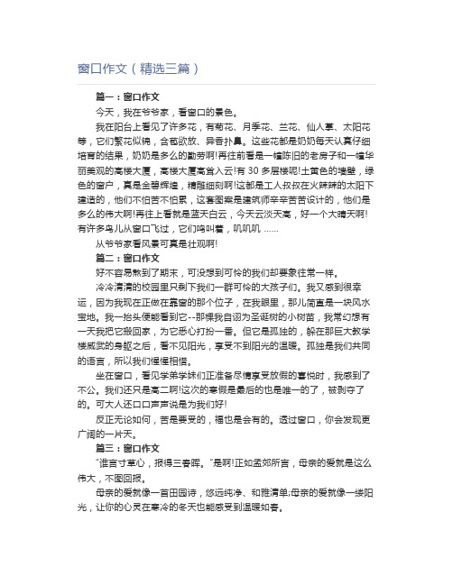 窗口作文(精选三篇)