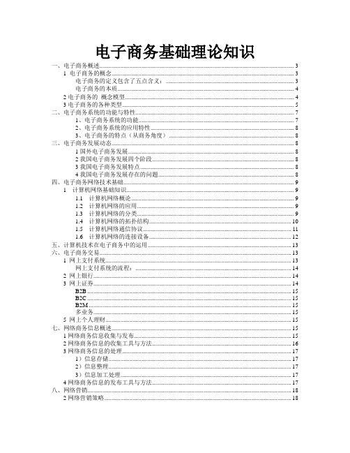 电子商务的基础理论知识