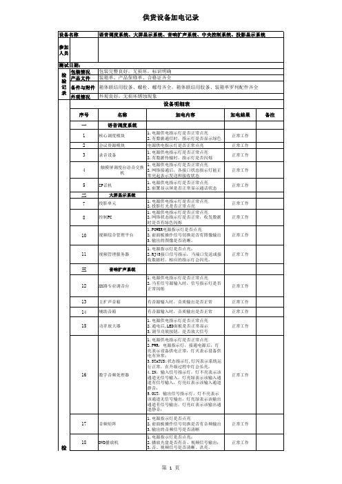 加电测试记录