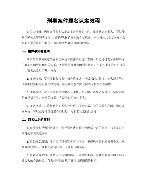 刑事案件罪名认定教程