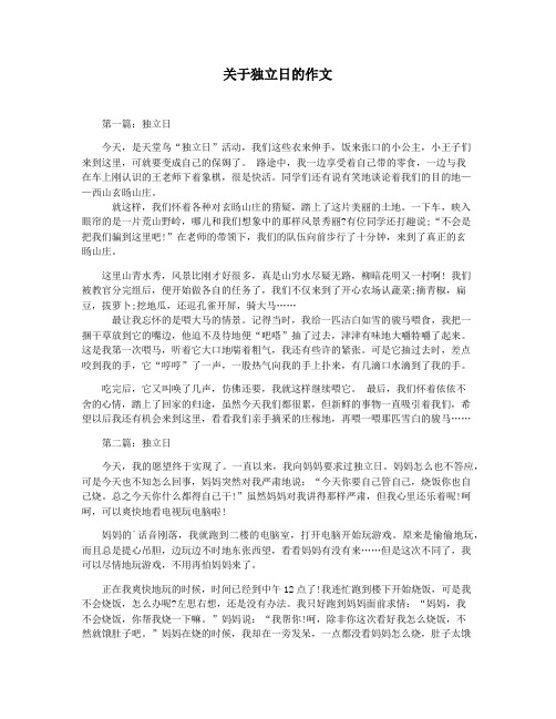 关于独立日的作文