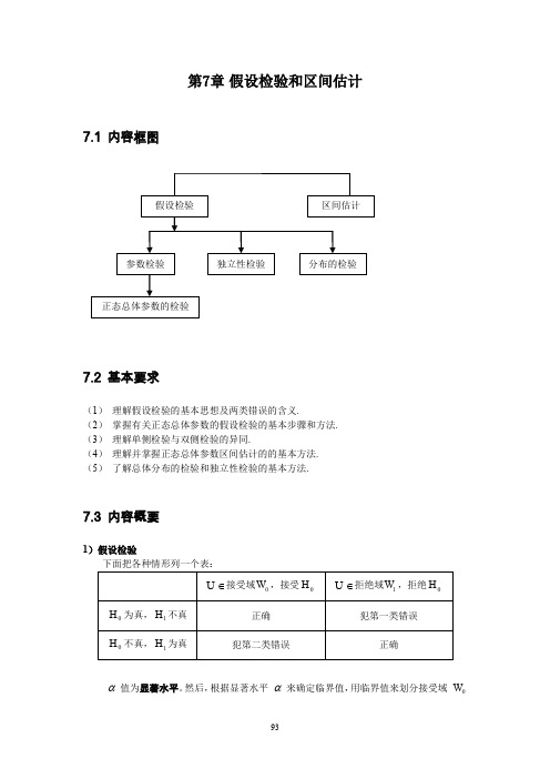 假设检验和区间估计