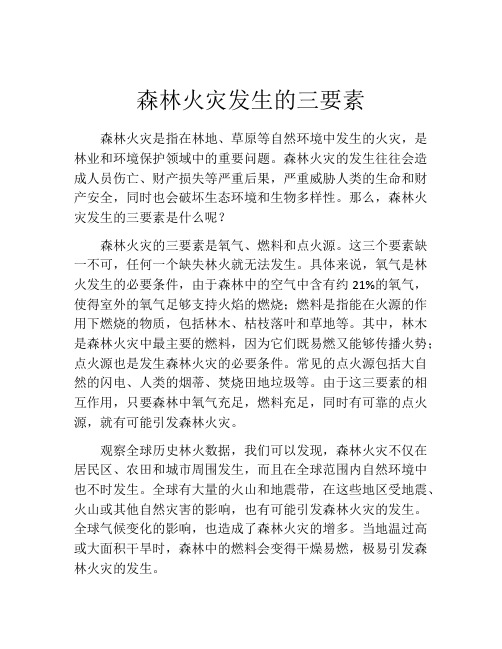 森林火灾发生的三要素