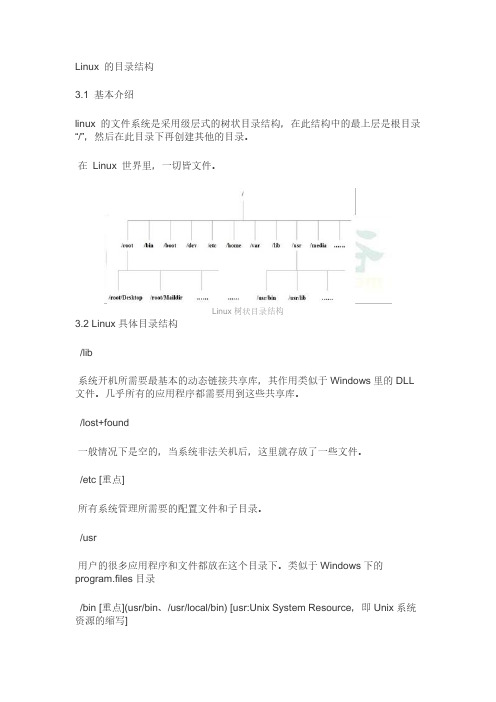 linux目录结构及作用