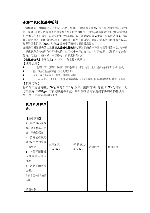 消毒液配置  二氧化氯