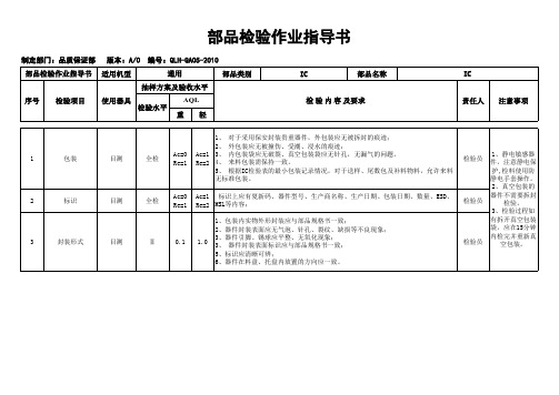 IC检验作业指导书