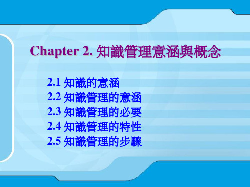 Chapter2知识管理意涵与概念