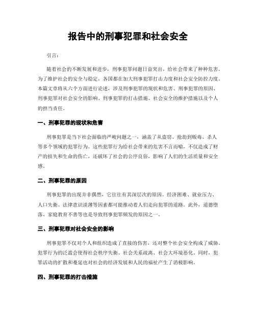 报告中的刑事犯罪和社会安全