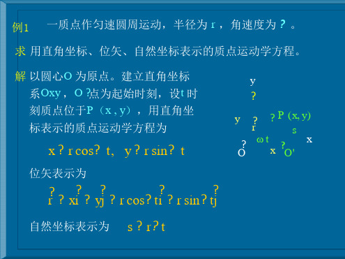 大学物理1质点运动学例题