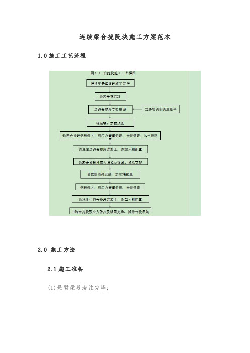 连续梁合拢段块施工方案范本