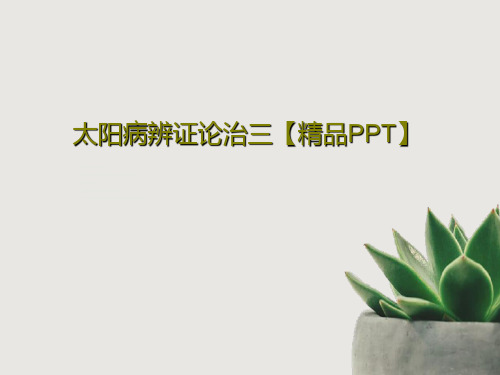 太阳病辨证论治三【精品PPT】70页PPT