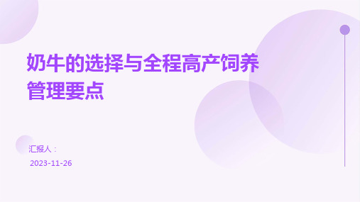 奶牛的选择与全程高产饲养管理要点