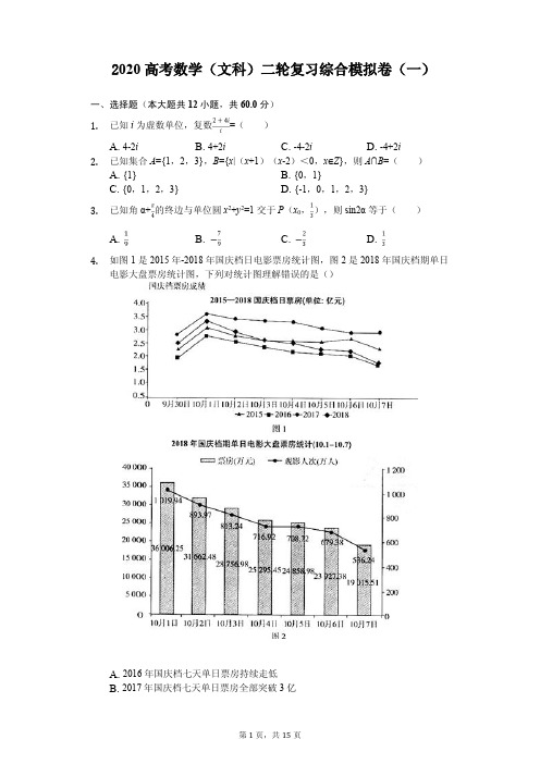 高考2020年数学(文科)二轮复习综合模拟卷解析版