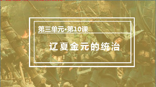 (新)部编人教版高中历史中外历史纲要上册《第10课 辽夏金元的统治》讲解教学课件