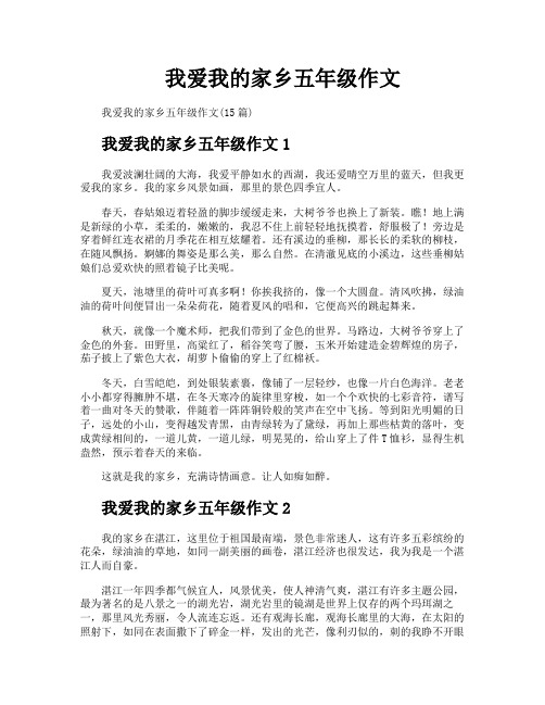 我爱我的家乡五年级作文