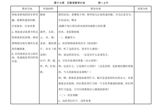 大班第十七周教案