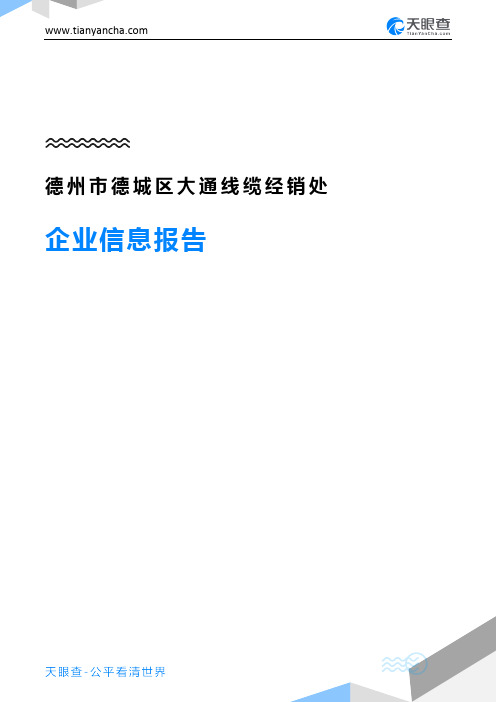 德州市德城区大通线缆经销处企业信息报告-天眼查