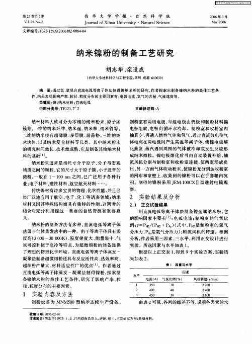 纳米镍粉的制备工艺研究