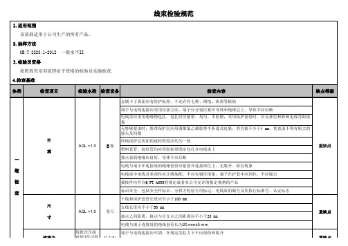 线束检验规范