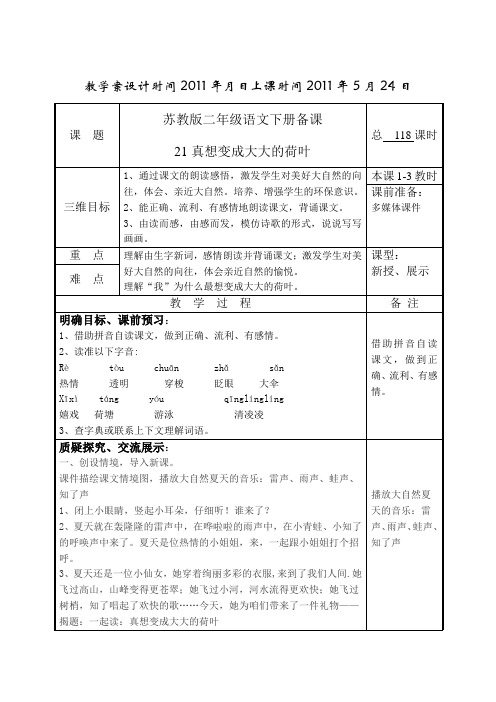 21真想变成大大的荷叶