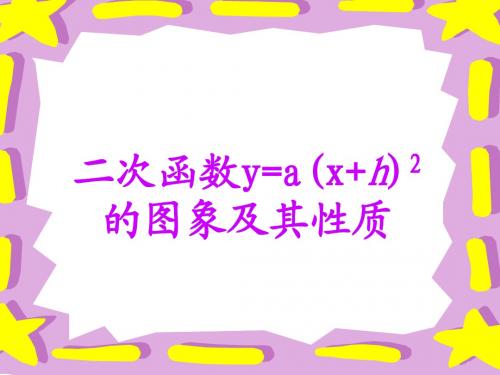 二次函数Y=a(x+h)2的图像和性质