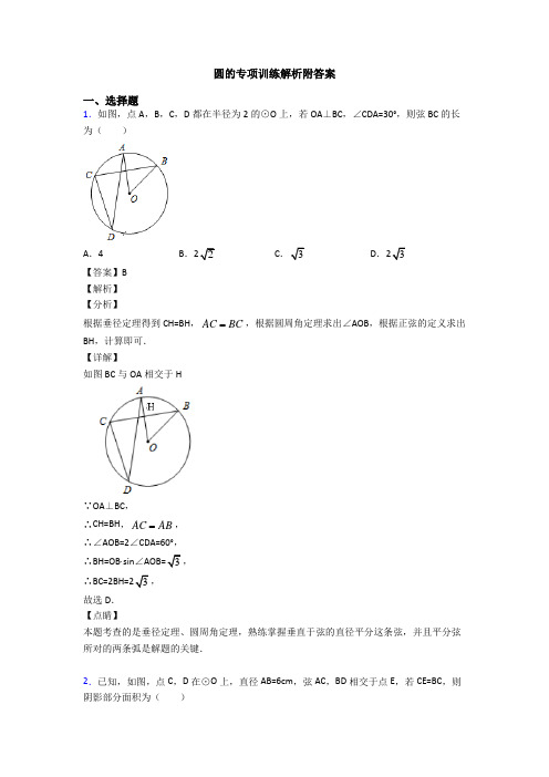 圆的专项训练解析附答案