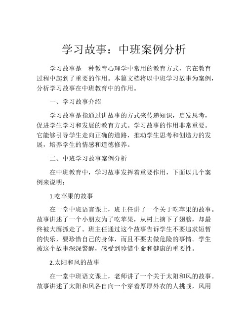 学习故事：中班案例分析