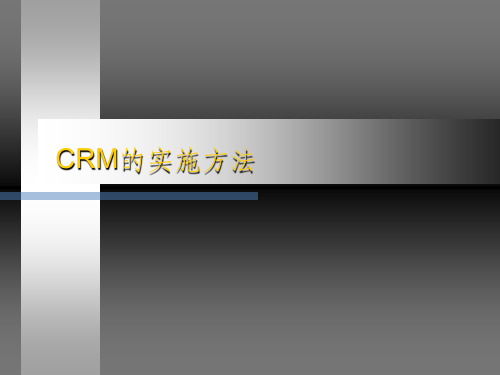 CRM的实施方法ppt课件