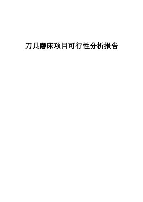 刀具磨床项目可行性分析报告