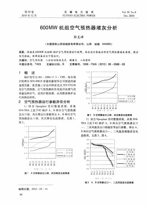 600MW机组空气预热器堵灰分析