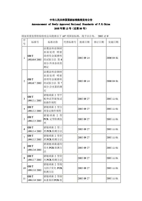 中华人民共和国国家标准批准发布公告