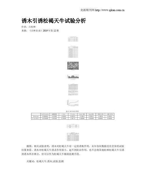 诱木引诱松褐天牛试验分析