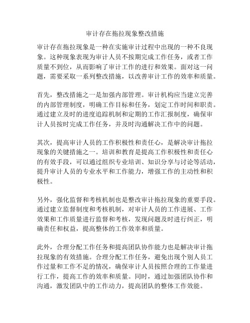 审计存在拖拉现象整改措施