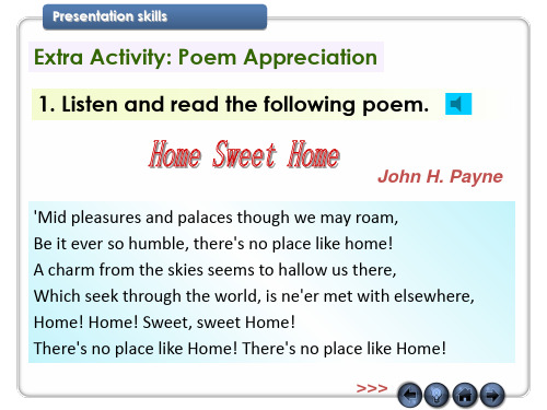 Presentation_skills 视听说 Book 4  Unit 7 No Place Like Home 教学课件