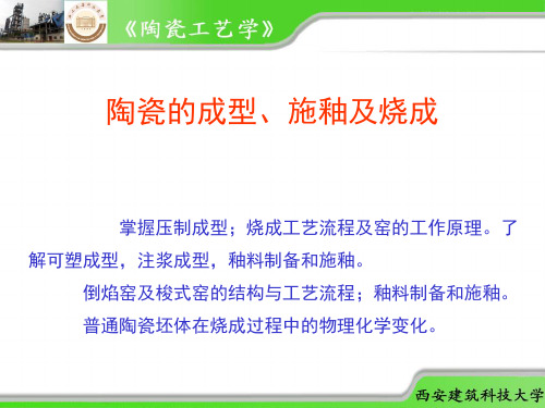 陶瓷的成型、施釉及烧成 52页PPT文档