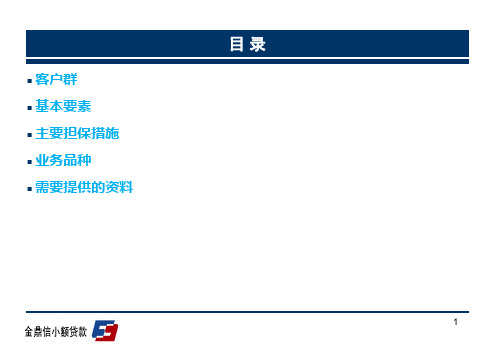 小贷公司业务简介信业务培训