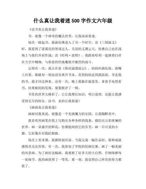 什么真让我着迷500字作文六年级