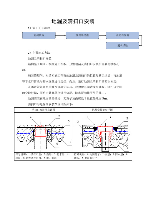 地漏及清扫口安装