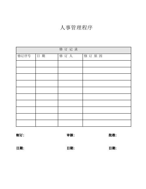 (完整版)苏州上海-人力资源管理程序