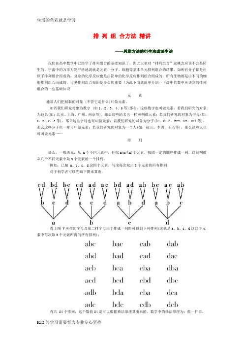 [推荐学习]高中数学 排列组合方法精讲毒素材 新人教A版选修2-3