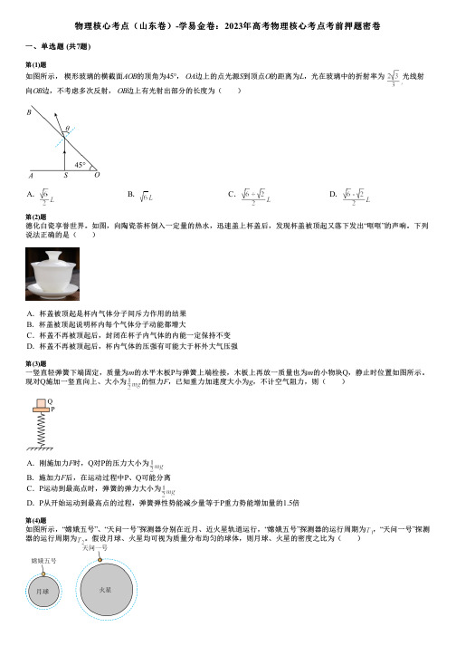 物理核心考点(山东卷)-学易金卷：2023年高考物理核心考点考前押题密卷