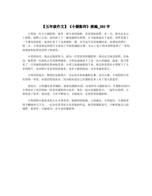 【五年级作文】《小摄影师》续编_350字