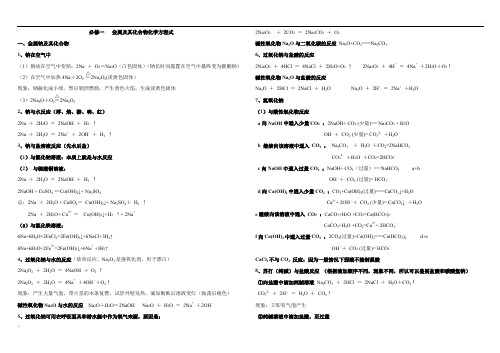 金属及其化合物化学方程式汇总