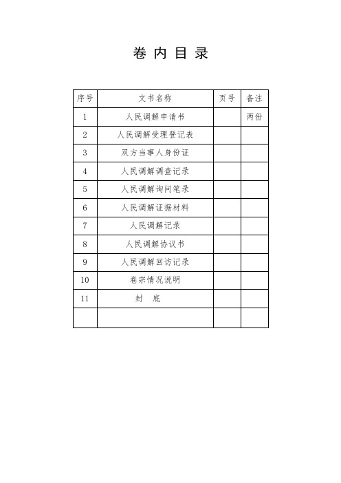 (完整版)人民调解卷宗范本