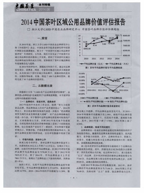 2014中国茶叶区域公用品牌价值评估报告